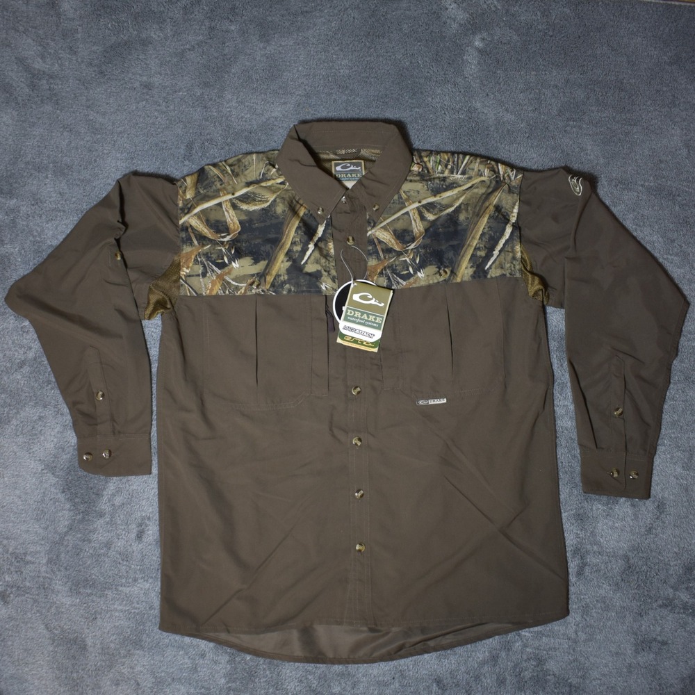 Drake Waterfowl Wingshooter Long Sleeve Shirt Mens M Realtree Max-5 Camo NWT NEW
